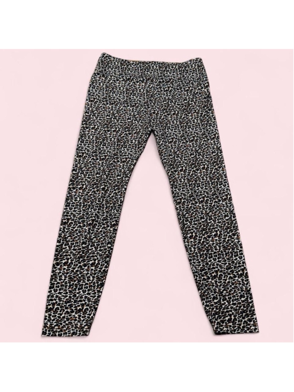 Lou & Grey Leopard Print Leggings XL Stretch Recycled Polyester Yoga Pants EUC